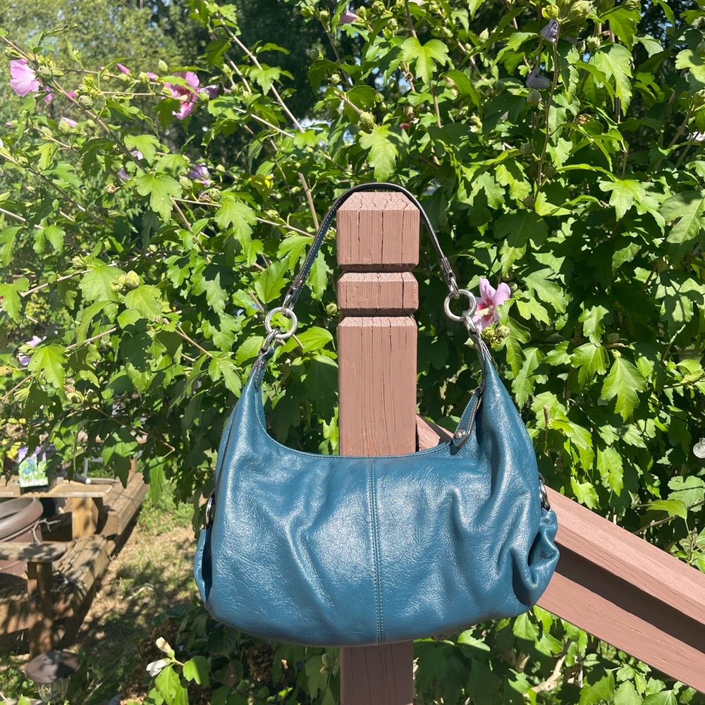 Coach Teal Leather Shoulder Bag Set - Picture 2 of 6